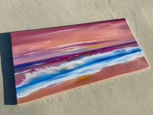 Pink Ocean Original Oil Painting