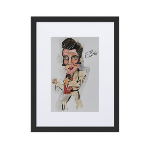 Framed Elvis-Matte Paper Framed Poster With Mat