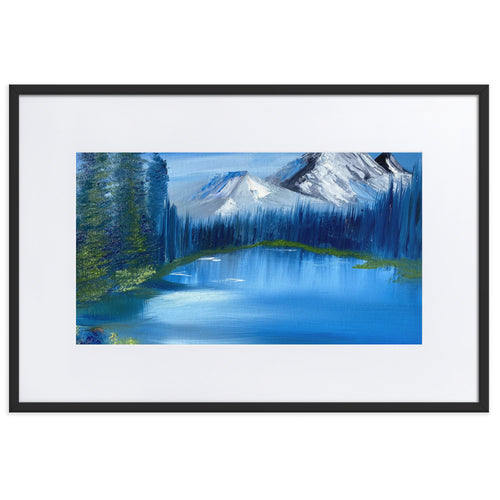 Blue Lake Matte Paper Framed Poster With Mat