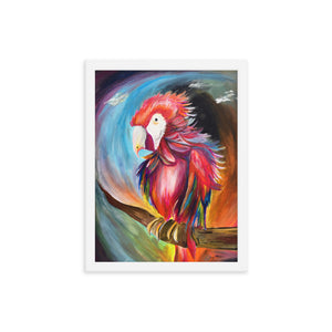 Framed Red Parrot Print