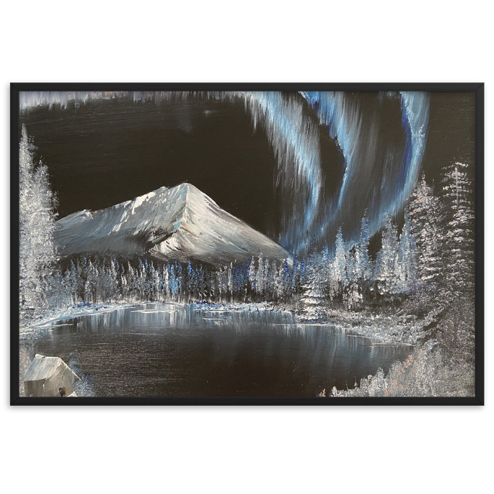 Black Winter Night Framed Print