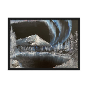 Black Winter Night Framed Print