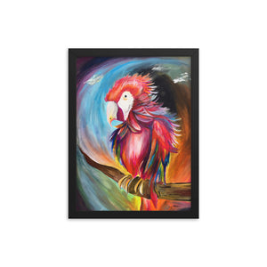 Framed Red Parrot Print